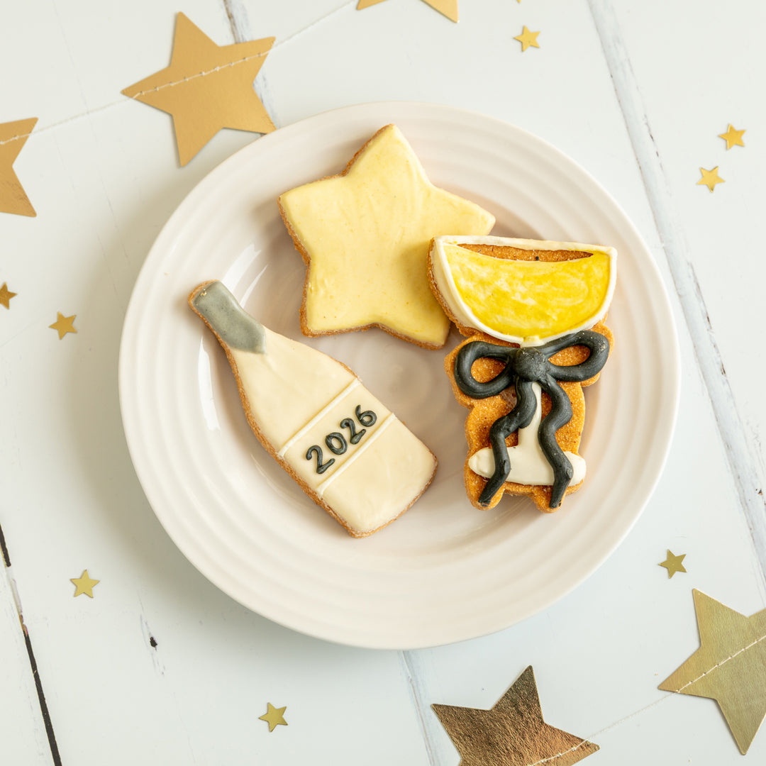 Happy New Year 2026 Iced Dog Biscuit Trio