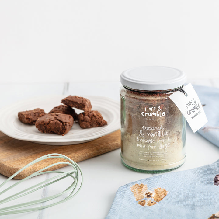 Coconut & Vanilla Brownie Dog Treat Mix Jar