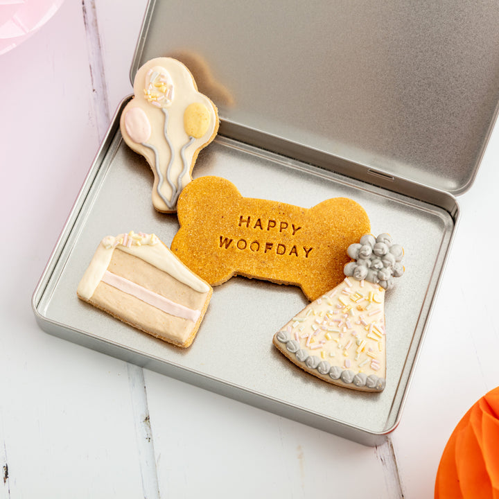 Woofday Iced Dog Biscuit Treat Tin