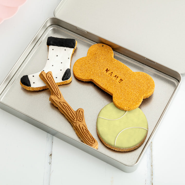 Personalised Iced Dog Biscuit Treat Tin