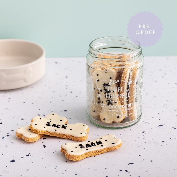 Personalised Moon Dust Iced Dog Biscuit Jar