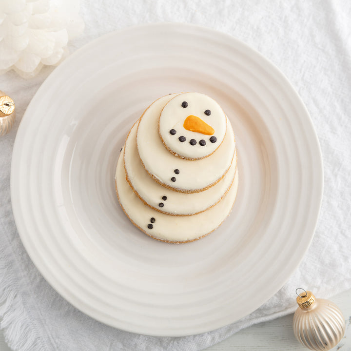 Snowman Iced Dog Biscuit Stack (Pre-order)