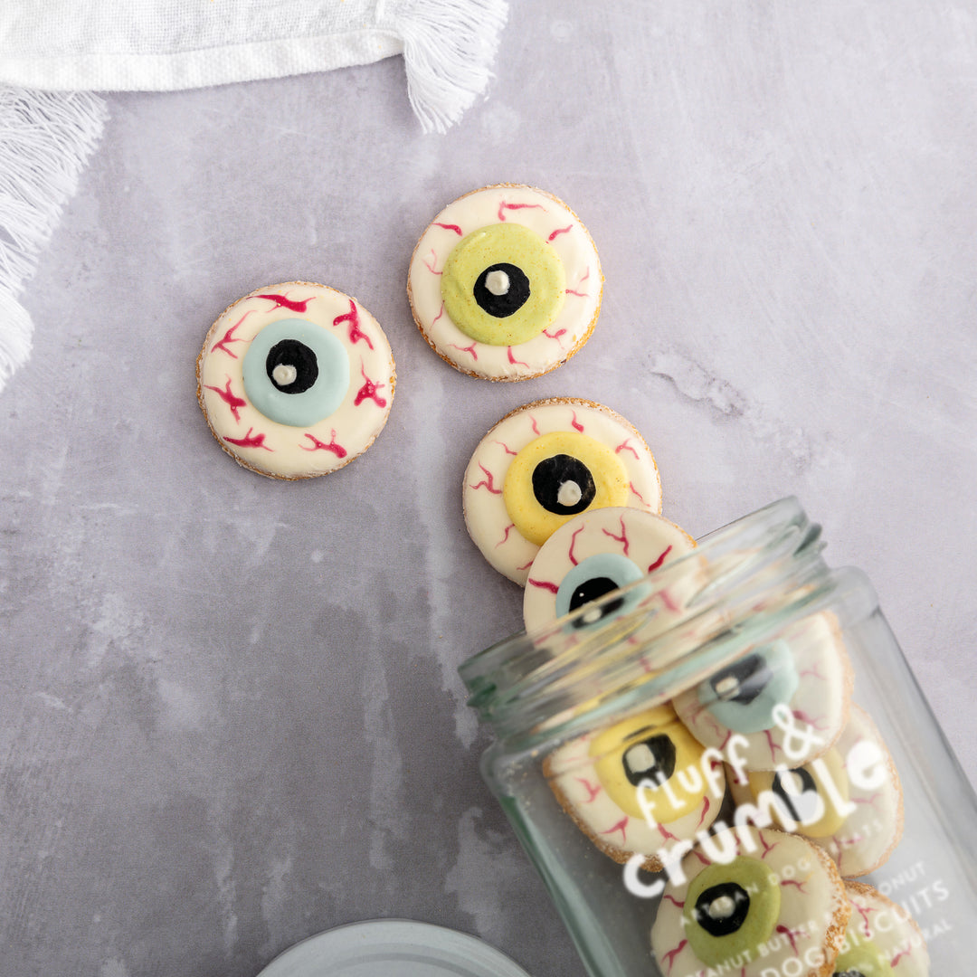 Spooky Eyes Halloween Iced Dog Biscuit Jar