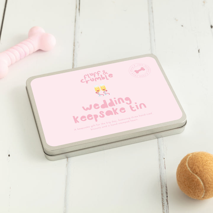 Wedding Iced Dog Biscuit Treat Tin
