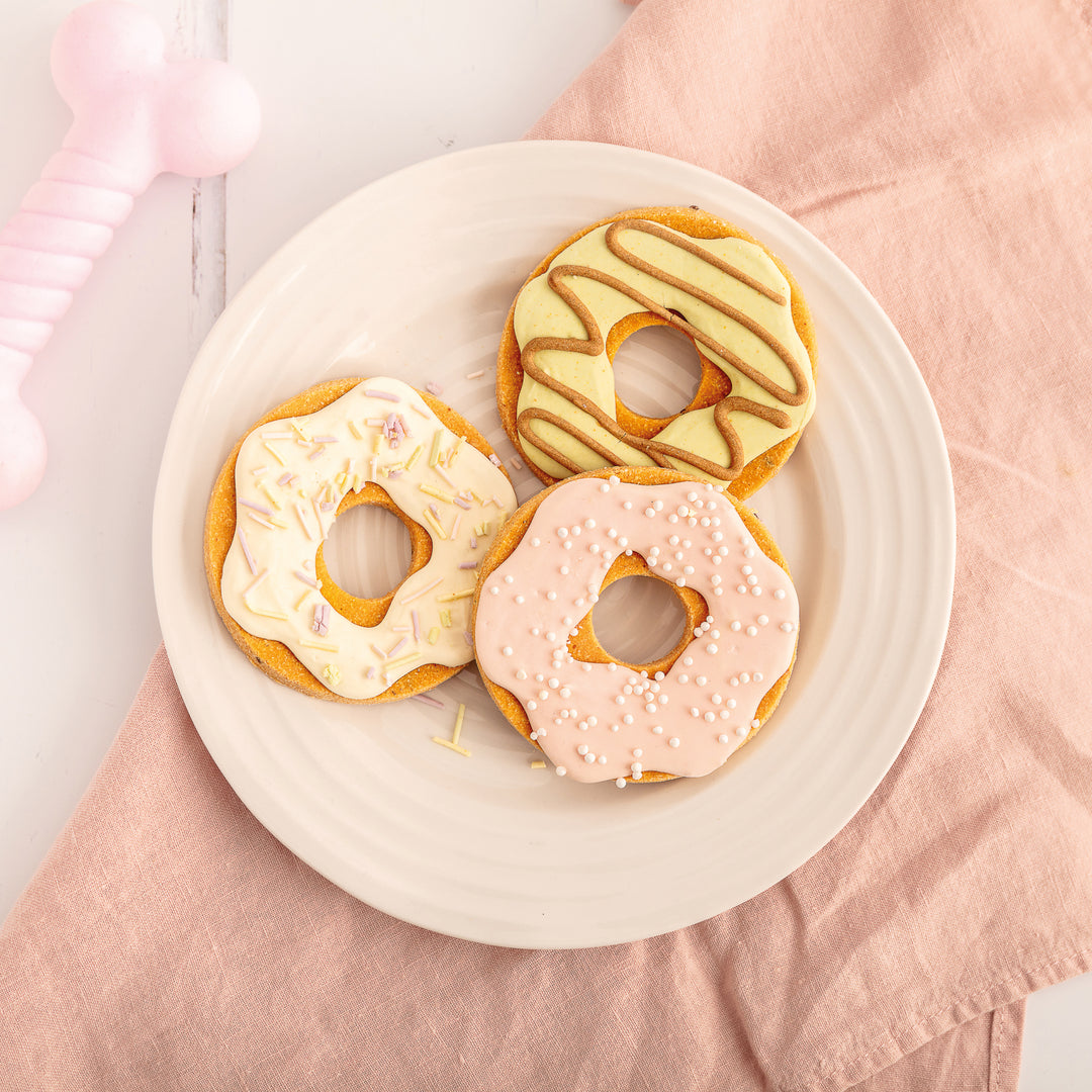 Trio of Doughnuts Iced Dog Biscuit Set