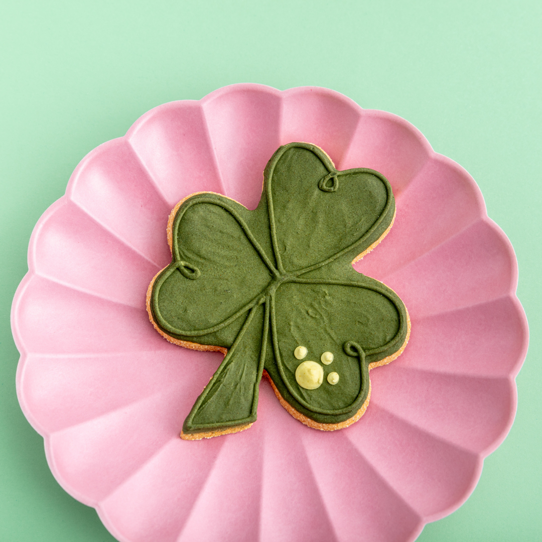 St. Patrick's Day Giant Clover Iced Dog Biscuit