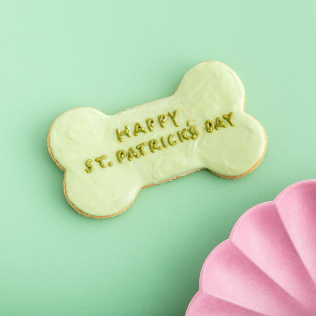 St. Patrick's Day Iced Dog Biscuit Bone