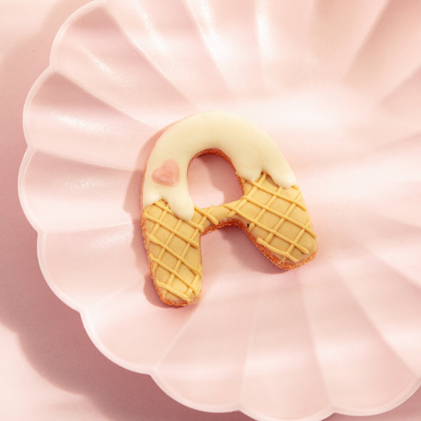 A-Z Initial Iced Dog Biscuit in Ice Cream