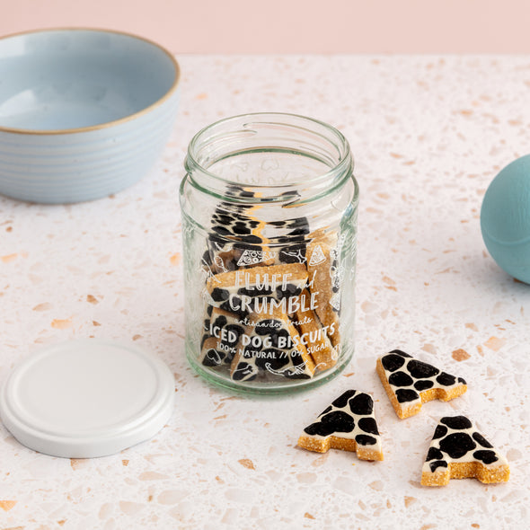 A-Z Initial Iced Dog Biscuit Jar in Animal Print