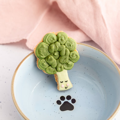 Bernard the Broccoli Iced Dog Biscuit