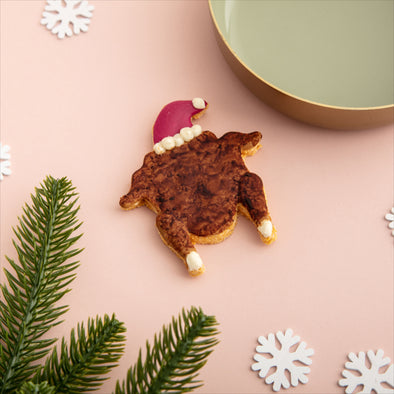 Christmas Turkey Festive Iced Dog Biscuit
