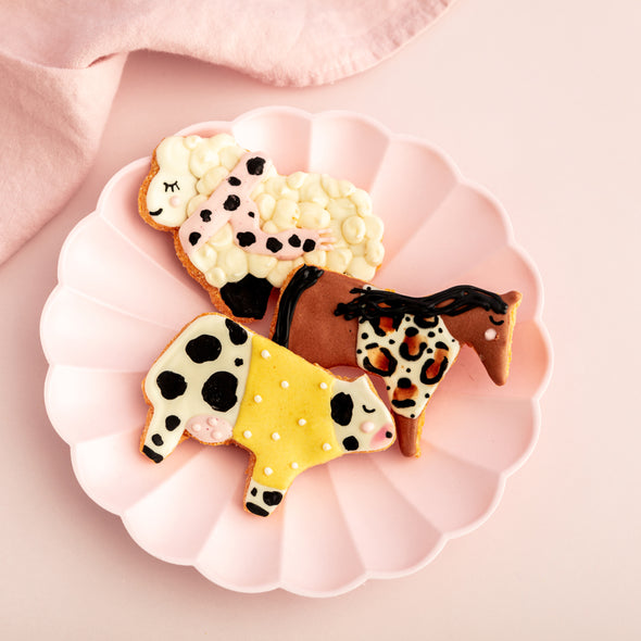 Farmyard Fashionistas Iced Dog Biscuit Set