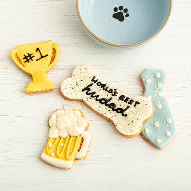 World's Best Hudad Father's Day Iced Dog Biscuit Set