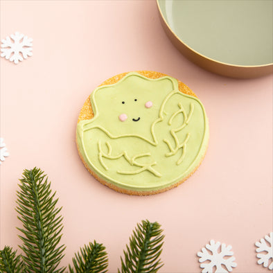 Giant Festive Brussels Sprout Iced Dog Biscuit