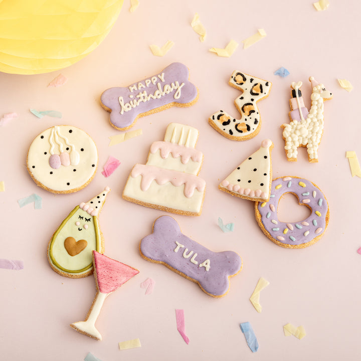 Laura the Llama Celebration Iced Dog Biscuit Set