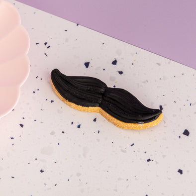 Moustache Iced Dog Biscuit