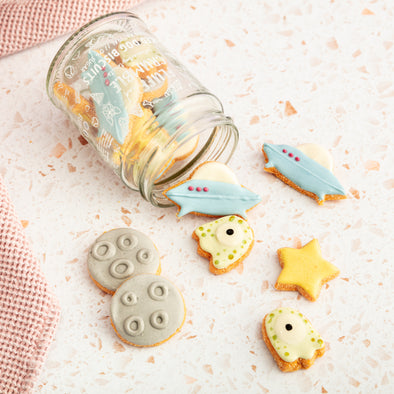 Out of this World Alien Iced Dog Biscuit Mini Jar
