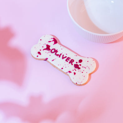 Personalised Bloody Halloween Iced Dog Biscuit Bone
