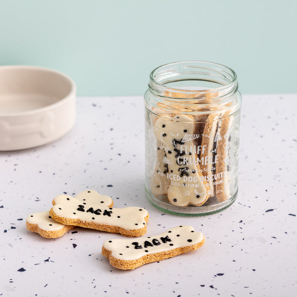 Personalised Moon Dust Iced Dog Biscuit Jar