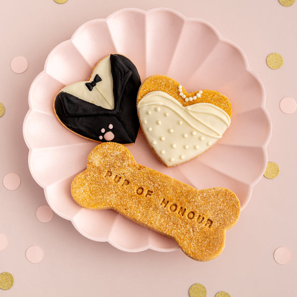 Pup of Honour Wedding Iced Dog Biscuit Set