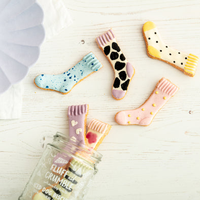Snazzy Sock Thief Iced Dog Biscuit Jar