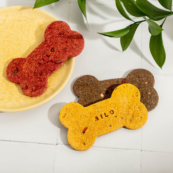 Blueberry Muffin Superfood Personalised Dog Biscuit Bone